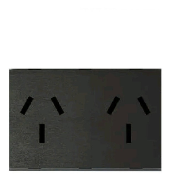 Llave De Luz Tomacorriente Doble 10a Negro Jeluz Platinum 0