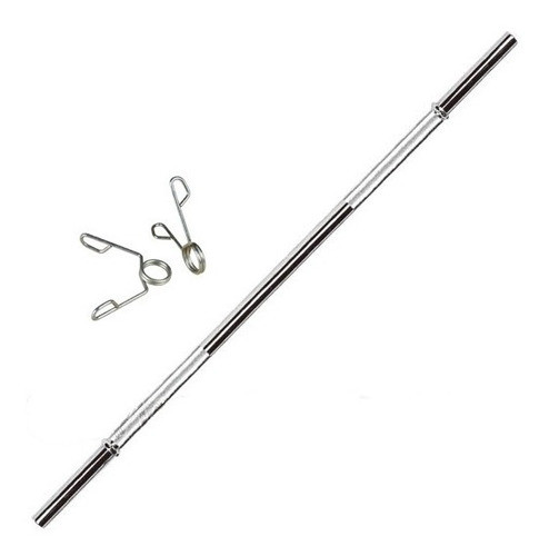 Barra Maciza Cromada 1,70 M Gmp 30mm C/ 2topes Discos Pesas 0