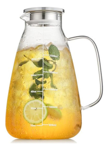 Jarra De Vidrio Con Tapa, Jarra De Agua De Vidrio 0
