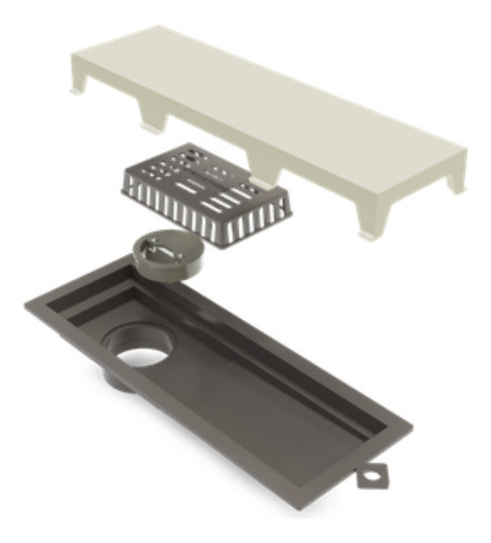 Desagüe Ducha Lineal Receptáculo Tapa Beige Perforada 25 Cm 0