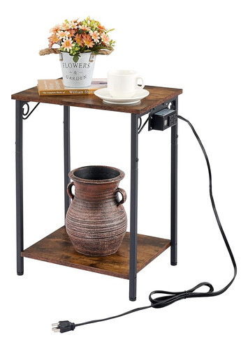 Mesa Auxiliar De 2 Niveles Hoctieon Con Estación De Carga, M 0