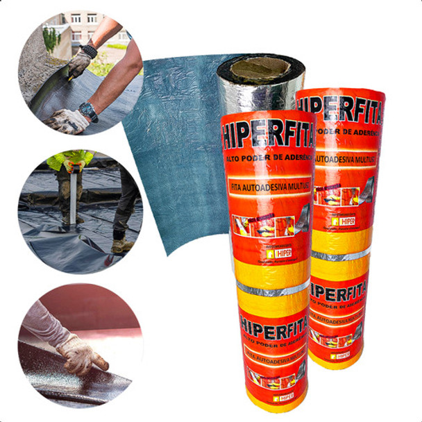 Kit 2 Manta Asafaltica Impermeabilizante Telhado  60 Cm 10m 0