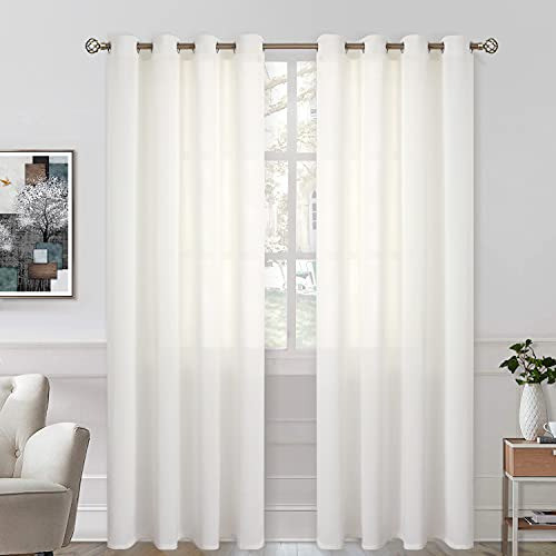 Bgment Cortinas Semitransparentes De Aspecto De Lino Para Do 0