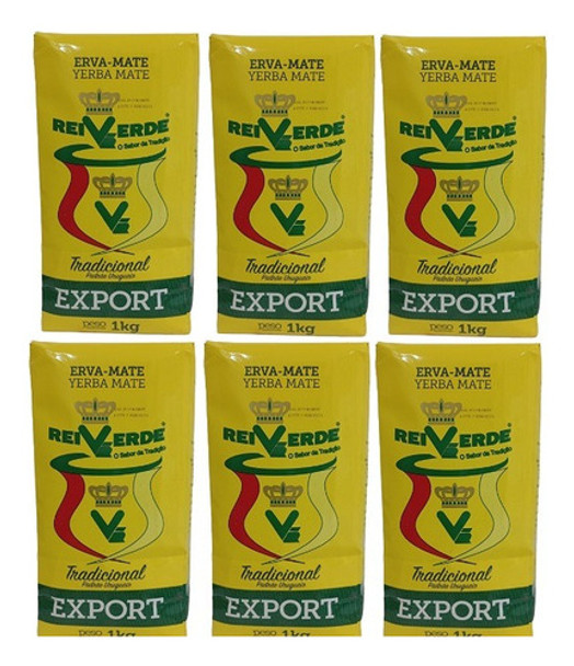 Yerba Rei Verde Tradicional,  6 Paquetes De 1kg Envio Gratis 0