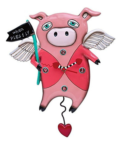 Allen Designs  Cuando Cerdos Mosca Reloj De Pendulo 0