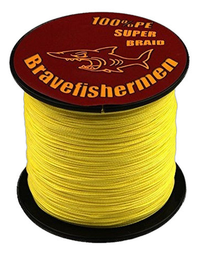 Amarillo Super Fuerte Pe Trenzado Línea De Pesca 10lb To100l 0