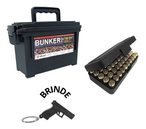 Caixa Bunker Box + Porta Munição Retangular + Brinde / Preto 0
