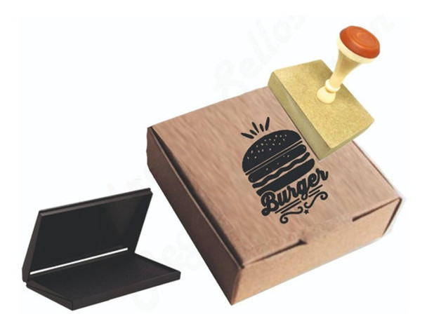 Sello Logo Personalizado Para Caja Cartón Bolsa Papel Madera 0