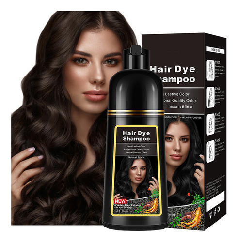 Shampoo De Coloração De Cabelo 3 Em 1 Tintura De Cabelo Pret 0