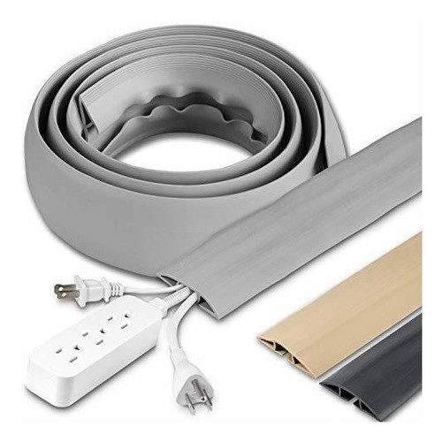 Cordinate, Gris, Cubierta De Cable Para Piso De 6 Pies, Cauc 0