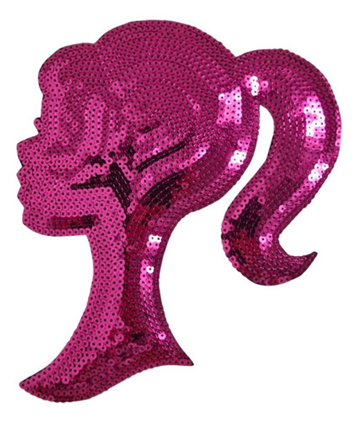 Aplique Bordado Con Lentejuelas Silueta Muñeca 17x21 Cm 0