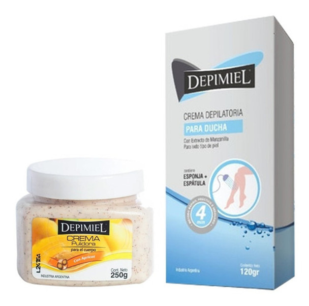 Crema Depilatoria Ducha  Depimiel + Exfoliante Cuerpo X 250 0