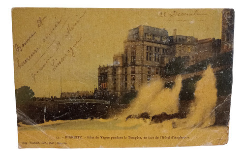 Tarjeta Postal Antigua Biarritz 0