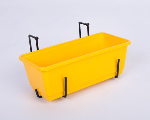 Soporte De Hierro Con Maceta 35cm Pared Reja Balcon 0