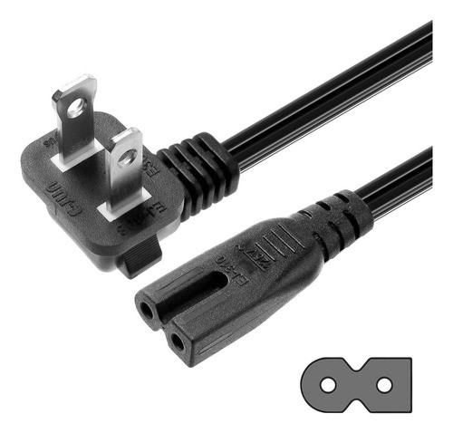 Vseer Cable De Alimentacin De 2 Clavijas En Ngulo De 90 Grad 0