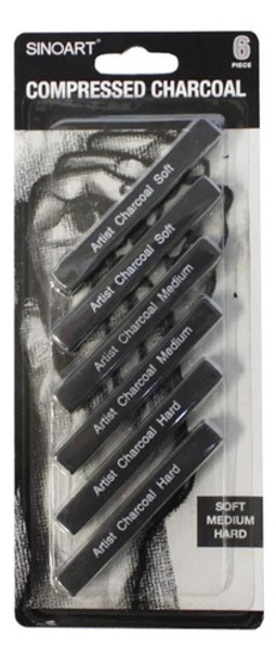 Carvão Para Desenho Sinoart Sfa057 - Carvão Prensado 6un 0