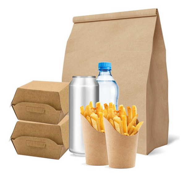 Bolsa Delivery Sin Manija Papel Kraft 40x26x18 X50u 0