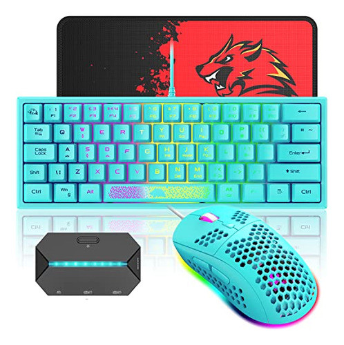 Combo De Teclado Y Mouse Gaming Led Rgb Mini Teclado 12003 D 0