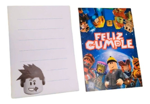 Invitación Feliz Cumpleaños Roblox  X10u Fiestas Cotillon 0