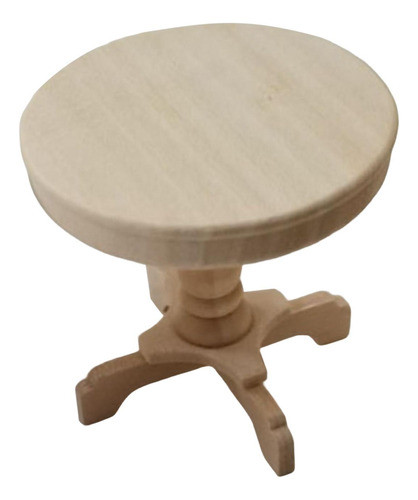 1:12 Móveis De Mesa De Madeira Mesa Lateral Redonda Mini 0