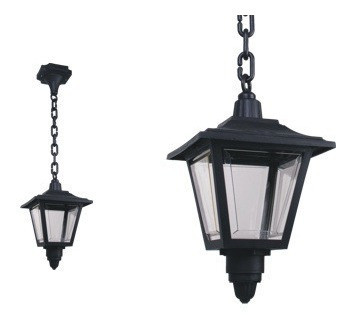 Farol Colonial De Techo C/cadena Negro 0
