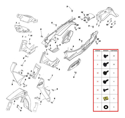 Kit Tornillos Armado Carenado Yamaha Crypton 0
