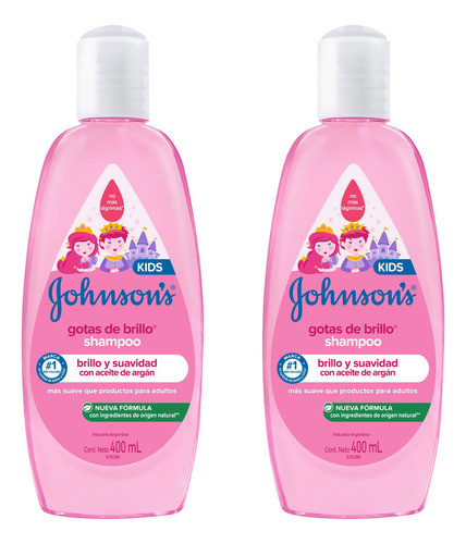 Pack Shampoo Johnson Baby Gotas De Brillo 400 Ml 0