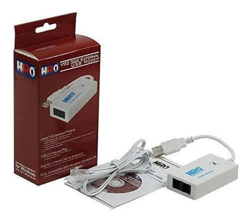 Hiro V92 - Modulo De Datos Usb Externo 56 K Doble Puerto Con 0