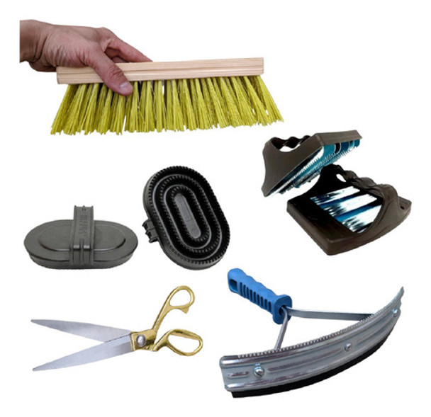 Kit De Limpeza Cavalo Raspadeira + Escovão + Rodo + Tesoura 0