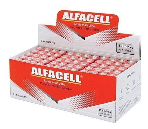 Pilha Palito Aaa 3a Alfacel 1,5v Caixa 60 Un Original 0