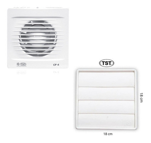 Extractor Tst Para Baño Cp6 Blanco Con Persiana Movil 0