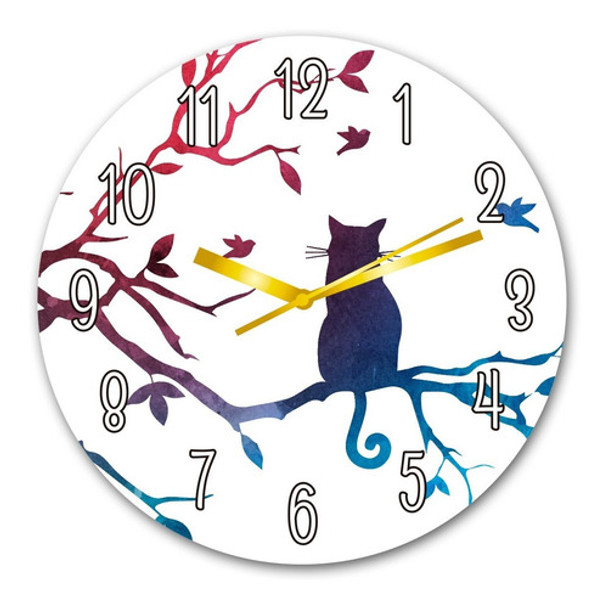 Reloj De Pared Gato Arbol De La Vida 25cm 0
