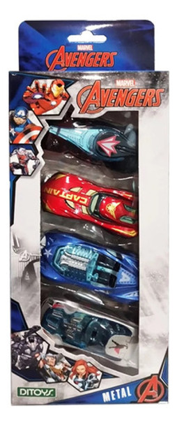 Autitos Avengers Metal Car Pack X4 Ditoys 2644 0