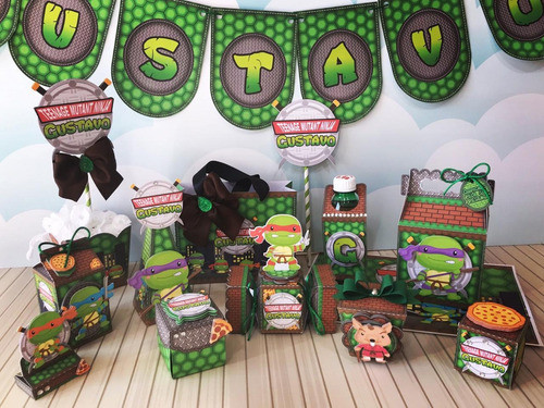 Kit Imprimible Cajitas Las Tortugas Ninja 0