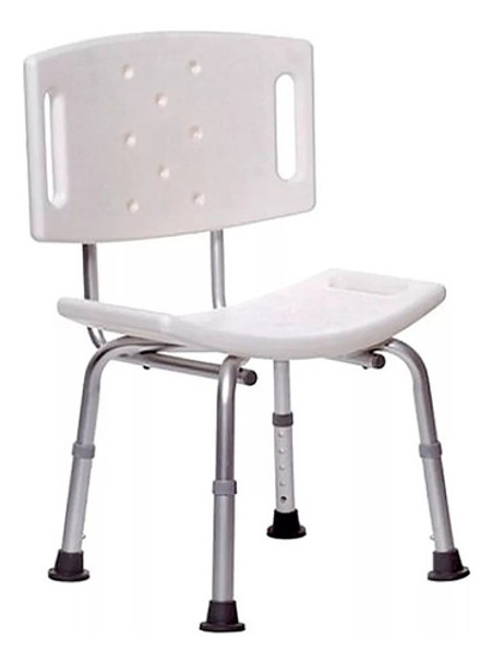 Banqueta Para Banho Branca Com Encosto Até 100kg Supermedy 0