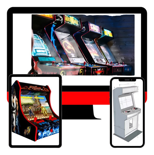 Projetos Construção  Fliperama Arcade  Medidas Pdf 0