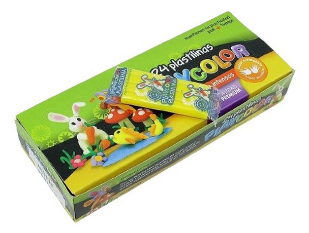 Plastilinas Playcolor Caja X24 Plastilinas Surtidas 0