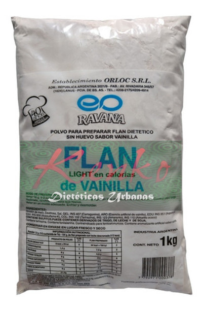 Flan Light Sin Azucar Vainilla 1kg (rinde 62lts) Orloc Kenko 0 Flan Light Sin Azucar Vainilla 1kg (rinde 62lts) Orloc Kenko 0