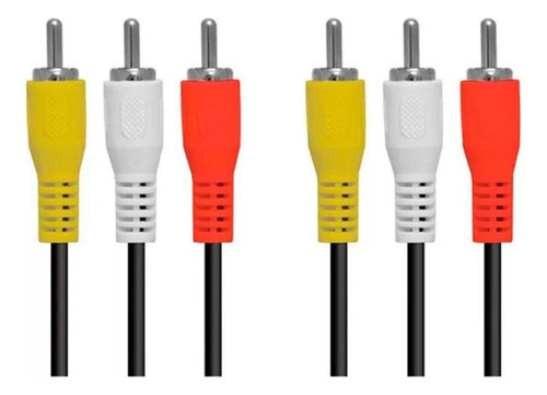 Cabo Audio Video Av 3 Rca Tv Dvd Game Som 1 Metros 0