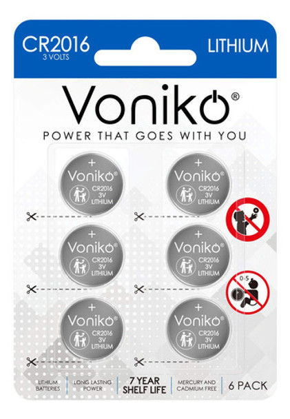Voniko Batera De 3 Voltios 2016 - Paquete De 6 Bateras De Bo 0