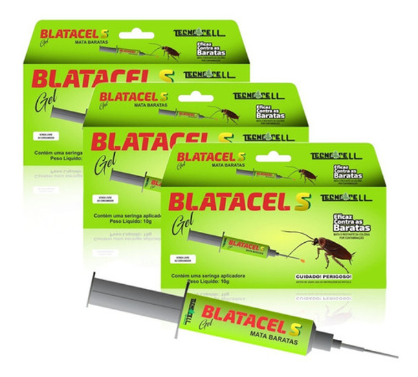 Kit Com 3 Repelente Veneno Mata Barata Em Gel Blatacel 10gr 0 Kit Com 3 Repelente Veneno Mata Barata Em Gel Blatacel 10gr 0
