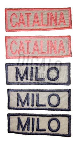 Aplique Bordado 2x6cm Parche Set X5 Jardín Escolar Colegio 0