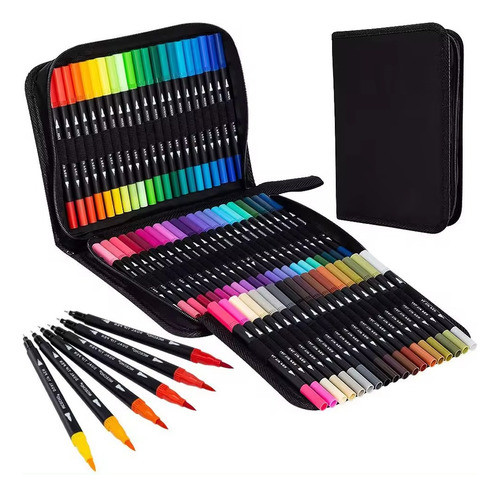 Kit De Marcadores Rotuladores 72 Piezas Punta Fina Pincel 0