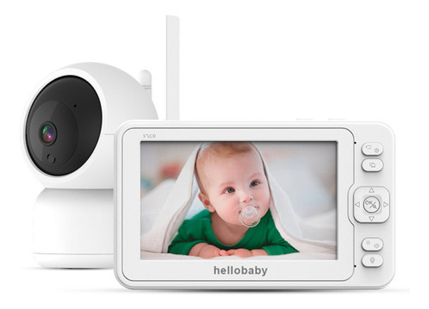 Babá Eletrônica Hellobaby Câmera Sem Fio 2.4ghz Tela 5 Pol 0
