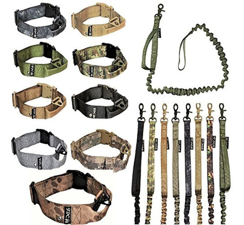 Collar Tactico Para Perros Fdc Con Correa De Mango Elastic 0