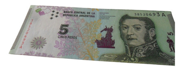 Billete Argentina 5 Pesos 2015 (sin Circular) 0
