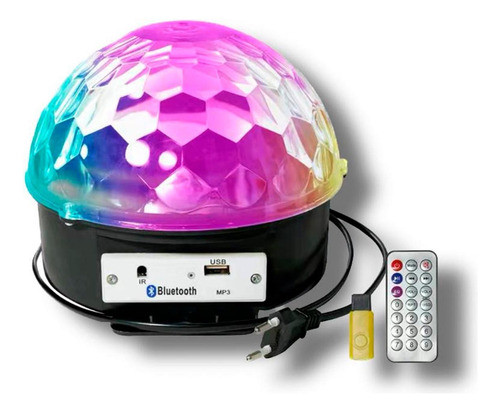 Bola De Balada Globo De Espelho Festa Com Led Rotativo 0