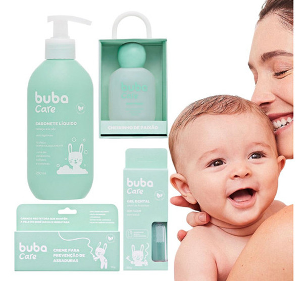Kit Infantil Cuidados E Banho Do Bebê 5 Itens - Buba Care 0