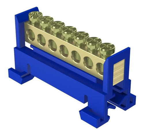 Kit C/ 8 Bloco De Distribuição Azul 7 Furos 80a 0