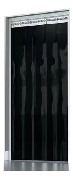 Cortina De Pvc Preto Opaco - Larg. 0,90 X Alt. 2,10 0